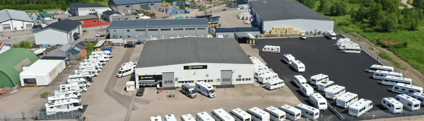 Bild ovanifrån på företagets lokaler